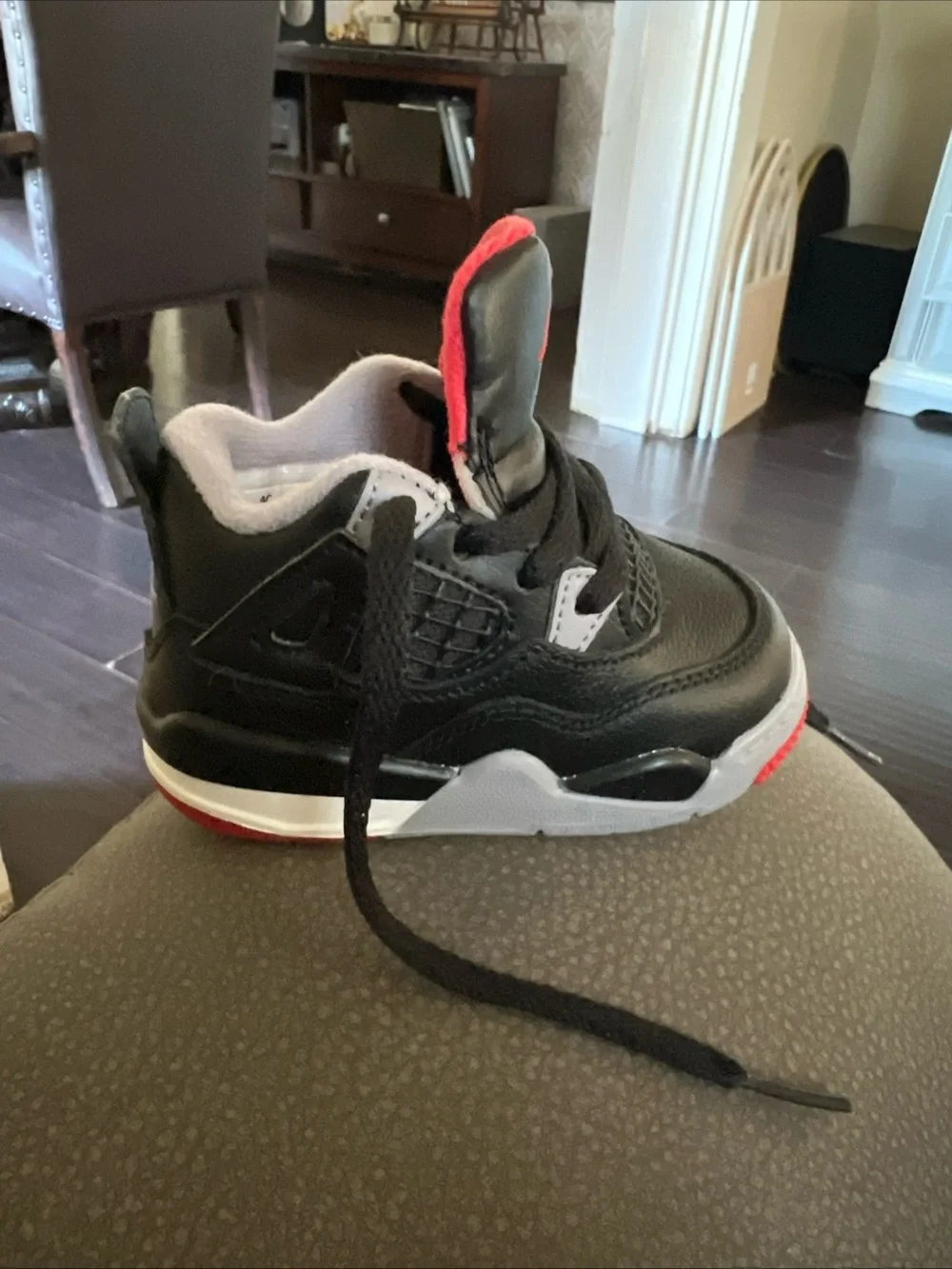 Jordan Toddler Black Sneakers with Red Accents